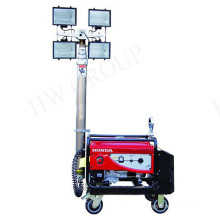 Diesel Generator mobile light tower, LED tower light 1000w*4